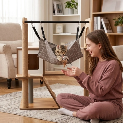 Hamac pour Chat peut être installé plusieurs supports