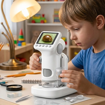 microscope portable enfant un cadeau polivalent pour éveil à la science, changer d approche pour initier l'enfant à la technologie