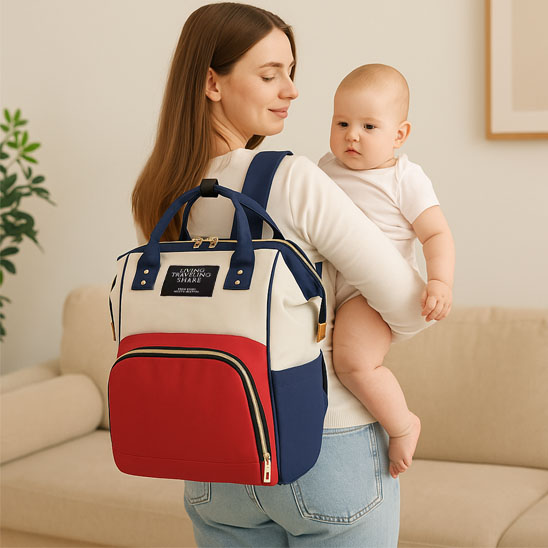 sac a dos bebe bleu blanc rouge