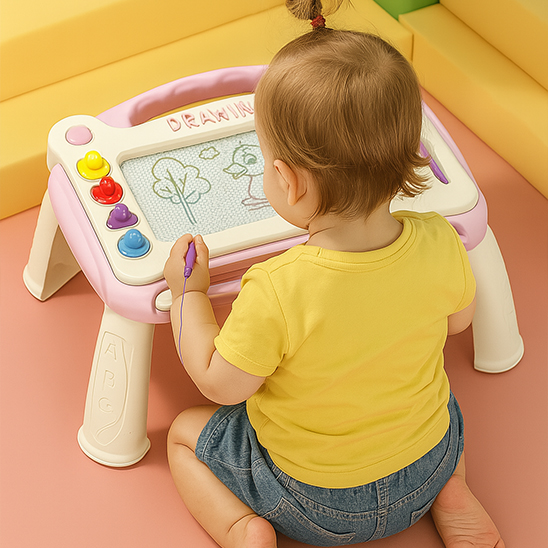 Ardoise magique pour petits enfants agés entre 2 et 4 ans tablette sur 4 pattes, la table des petits créateur