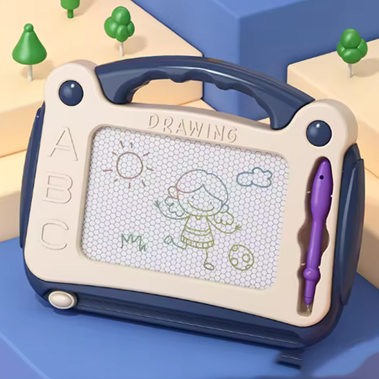 Ardoise magique bleue, portable pour bambin de 2, 3 et 4ans. Dessiner , effacer et recommancer à l'infini