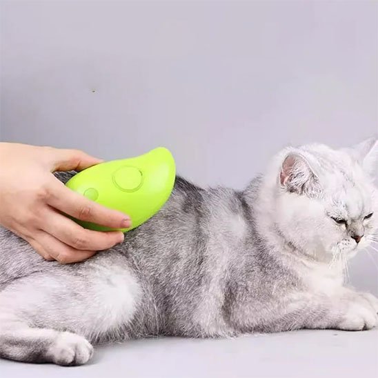 brosse poil chat 2 en 1 vert chat allonge