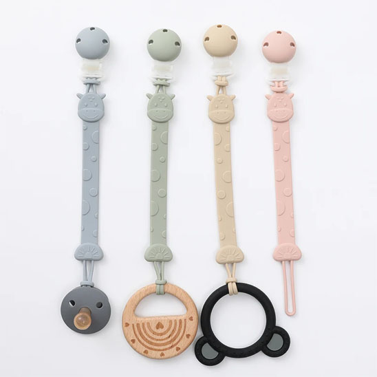 Attache Tetine Silicone 4 couleurs