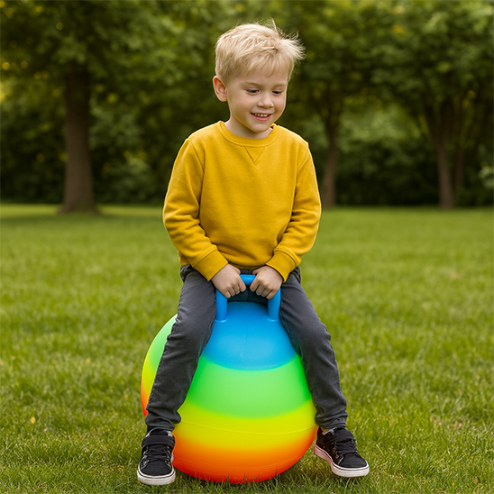 Ballon sauteur pour enfant avec poignée motive les enfants à bouger