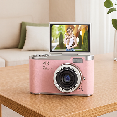 Appareil photo compact rose de qualité idéal pour les enfants et adolescents qui aiment la photographie