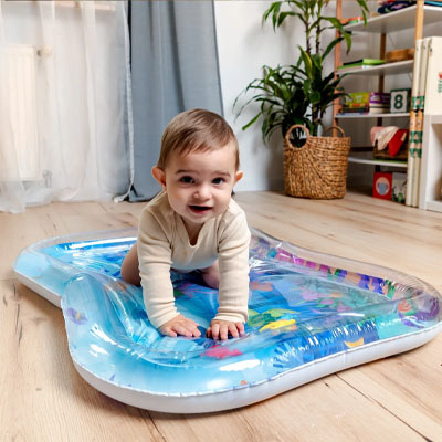 Tapis d'eau bébé qui regarde