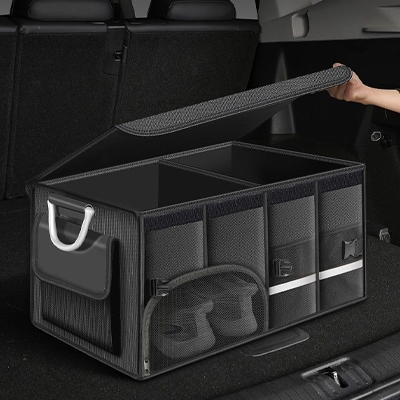 Rangement coffre voiture ouvert
