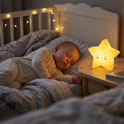 Veilleuse bébé jaune lumière apaisante pour sommeil serein de bébé - Douce Nuit