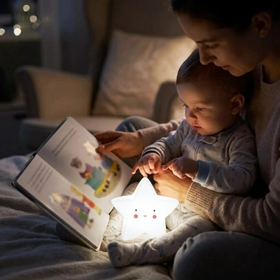Veilleuse bébé blanche idéale pour lecture du soir - Douce Nuit