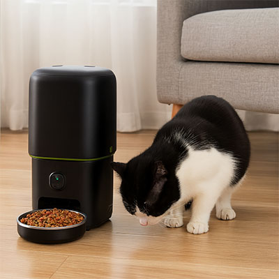 Distributeur automatique de croquettes Chat Design compact et moderne