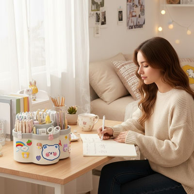 Pot à crayon pour le coin de devoirs des enfants