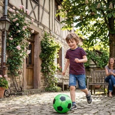 Ballon gonflable avec design de ballon de foot option 6 couleurs