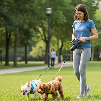 Laisse double pour Chien • JappyTandem™ : Système de double attache