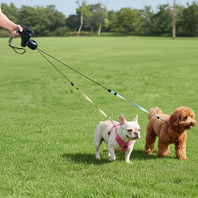 Laisse double pour Chien • JappyTandem™ : Longueur ajustable