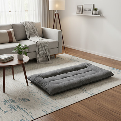 Tapis pour chien moelleux gris