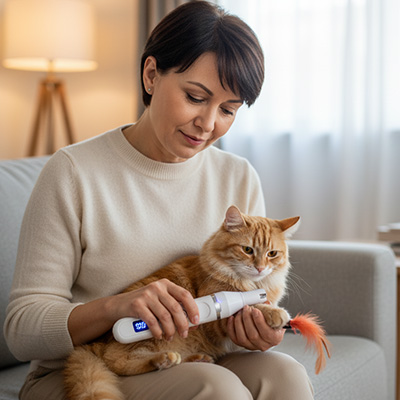 Tondeuse chat rechargeable avec écran digital