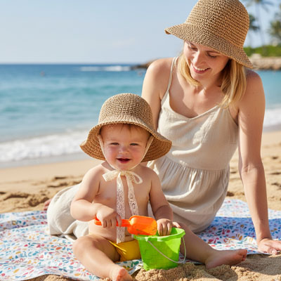 Chapeau bébé en paille