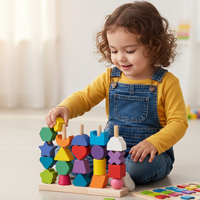 puzzle encastrement bébé bois motricité fine Montessori