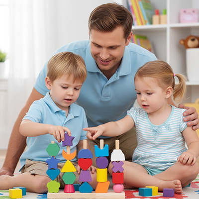puzzle encastrement bébé bois jeu éducatif parent enfant