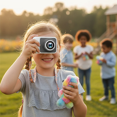 Appareil photo enfant numérique et robuste anti choc  vidéo et photo cadeau pour enfant de 7ans et plus