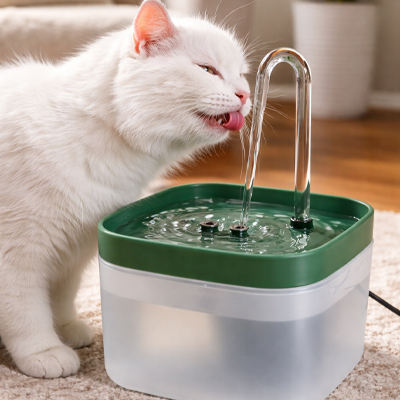 Fontaine à eau pour chat vert foncé