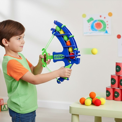 Jeu d adresse de lance balle avec un arbalète rempli de balle en mousse totalement inoffensive