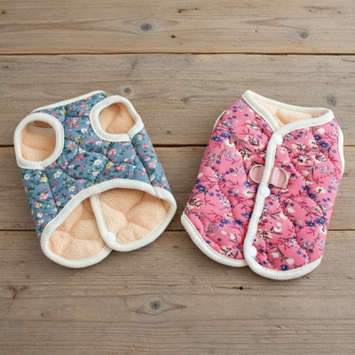 Manteau Chien rose et bleu