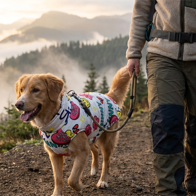 Manteau chien sur notre ami en montagne