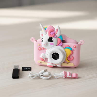 Appareil photo pour enfant numérique , licorne rose ludique tout équipée 3+ans