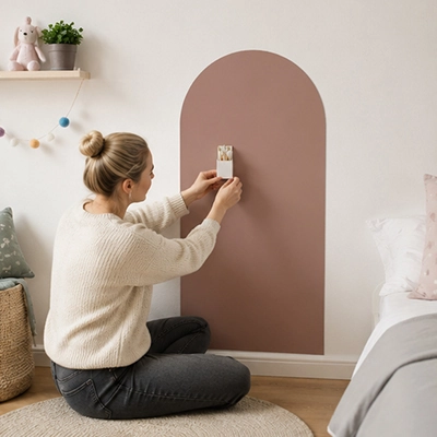 Tableau enfant beige foncé rectangle arcqué 3 tailles disponible pour le dessin libre de l'enfant