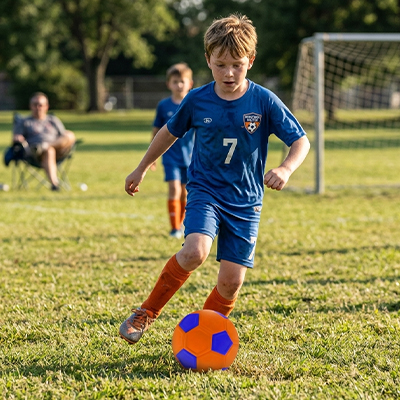 Ballon foot aux couleurs flamboyantes invite les enfants à faire de l’activité physique