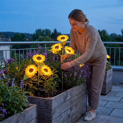 lampe-solaire-de-jardin-tournesol-installation-simple