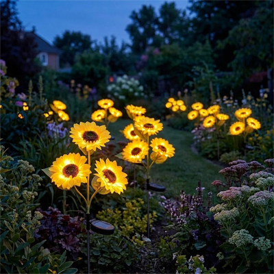 lampe-solaire-de-jardin-tournesol-écologique