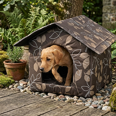labrador sort de Niche Chien exterieur
