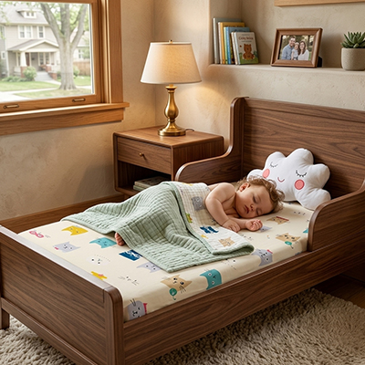 Drap housse lit bébé motifs variés
