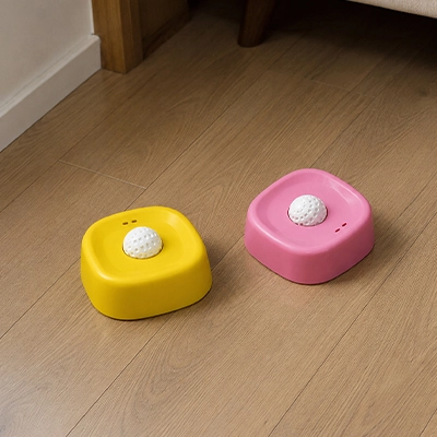 Gamelle anti glouton Chat de 2 couleurs rose jaune