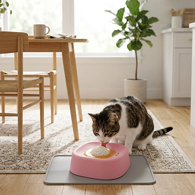 chat leche Gamelle anti glouton Chat salle à manger