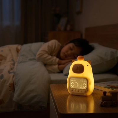 Réveil enfant EN SILICONE 2 en 1 veilleuse  capybarra