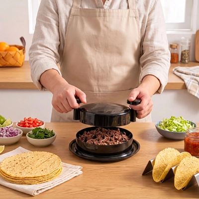 hachoir viande manuel avec préparation de burgers maison