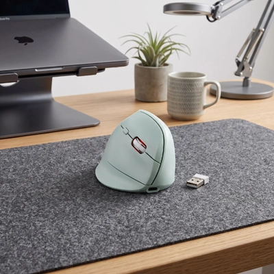 Souris ergonomique sans fil verte