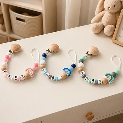 attache tétine anneau dentition silicone