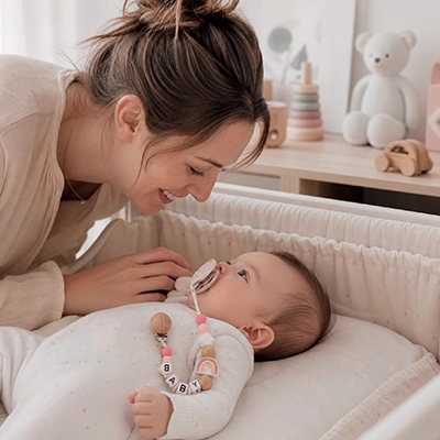 attache tétine chaîne anti-chute bébé