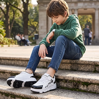 Roller enfant confortable à double roulette solide et robuste pour la Rentrée