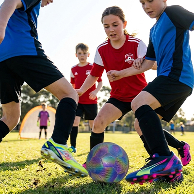 Les filles autant que les garçons adorent ce Ballon foot réfléchissant à la lumière et avec une prise et une adhérence exceptionnelle