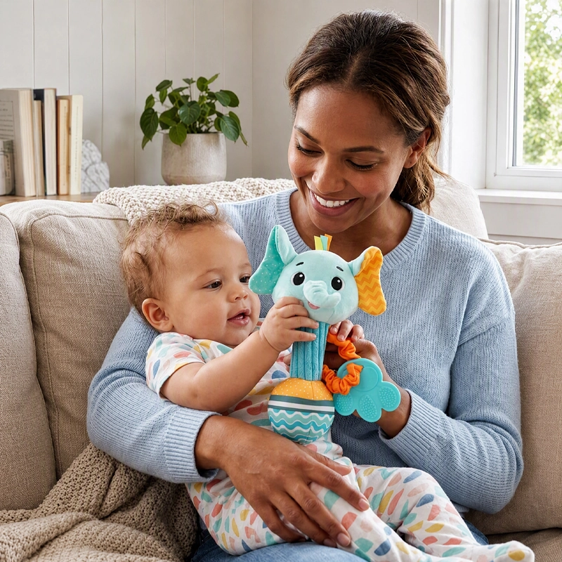peluche d'éveil maman souriante