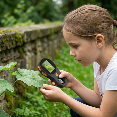 Microscope portable enfant outil pédagogique polyvalent les enfants sont stimuler par la découverte du monde microscopique