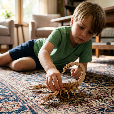 Puzzle 3d insecte en bois  conception Montessori