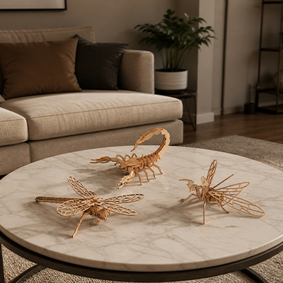 Puzzle 3d en bois lissé sans écharde collection les insectes